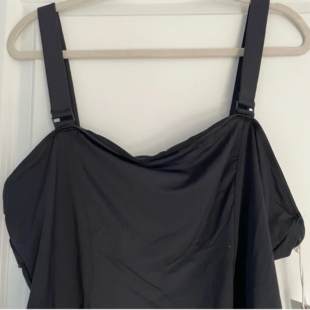 Good American GSW0243 Women's Sz 2 Black Contour Compress one piece Swimsuit NWT
